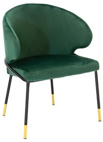 Καρέκλα Nalu βελούδο σκούρο πράσινο-μαύρο χρυσό πόδι Υλικό: VELVET - METAL 029-000104
