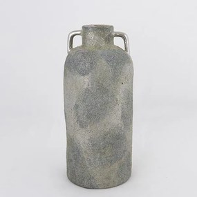ΒΑΖΟ ΚΕΡΑΜΙΚΟ ΓΚΡΙ - ΑΣΗΜΙ 13.5x13.5x30cm|752-20385