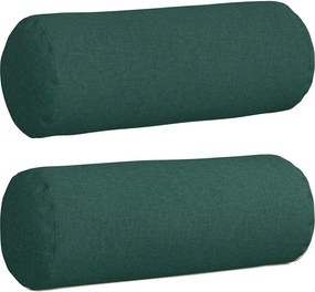 vidaXL Μαξιλάρια Στήριγμα 2 pcs Σκούρο Πράσινο Ø 25 x 70 cm ύφασμα