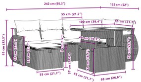 ΚΑΝΑΠΕΣ ΣΕΤ 7 ΤΕΜΑΧΙΩΝ ΜΑΥΡΟ ΣΥΝΘΕΤΙΚΟ ΡΑΤΑΝ ΜΕ ΜΑΞΙΛΑΡΙΑ 3275136