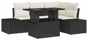vidaXL Σετ Καναπέ Κήπου με αποθήκευση 5 pcs Μαύρο Πολυ ράταν