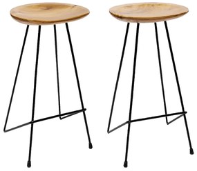 vidaXL Σκαμπό Μπαρ 2 τεμ. από Μασίφ Ξύλο Teak