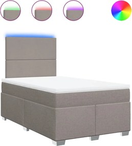 vidaXL Κρεβάτι Boxspring με Στρώμα Taupe 120x200 εκ. Υφασμάτινο