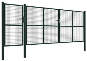 vidaXL Πόρτα Περίφραξης Κήπου Πράσινη 500 x 150 εκ. Ατσάλινη