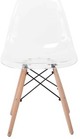 Καρέκλα Art Wood PC Clear 46x53x82cm (Σετ 4 ΤΕΜ)