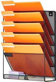 VEVOR File Wall Rack Mesh Wall File Holder 1-Piece 6 Pockets for Office/School