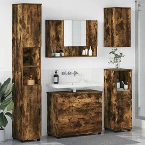 vidaXL Σετ Επίπλων Μπάνιου 5 pcs Καπνιστή δρυς 30 x 35 x 192 εκ.