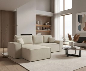 Γωνιακός καναπές Malaga mini I-Ekrou-Αριστερή