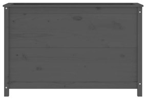 Ζαρντινιέρα Υπερυψωμένη 119,5x40x78 εκ. από Μασίφ Ξύλο Πεύκου - Γκρι