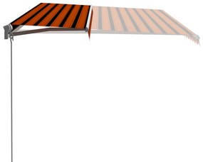 vidaXL Τέντα Συρόμενη Χειροκίνητη Πορτοκαλί / Καφέ 500 x 300 εκ.