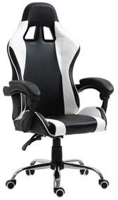 14730008 Καρέκλα Γραφείου Gaming BRAY Λευκό/Μαύρο PVC 67x50x120-127cm , 1 Τεμάχιο