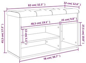 Παπουτσοθήκη Γκρι Sonoma 82x32x45,5 εκ. από Επεξεργασμένο Ξύλο - Γκρι