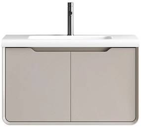 Έπιπλο Μπάνιου Πάγκος Με Νιπτήρα Michele 80 S3BMIC080SL 80x50cm Silver-Beige Ξύλο,Πορσελάνη