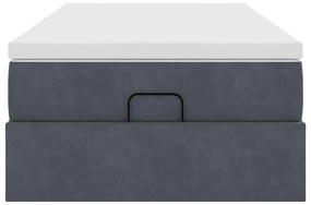 vidaXL Οθωμανικό κρεβάτι με στρώμα σκούρο γκρι 80x200cm Velvet