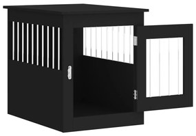 vidaXL Κλουβί Σκύλου Μαύρο 55 x 75 x 65 εκ. από Επεξεργασμένο Ξύλο