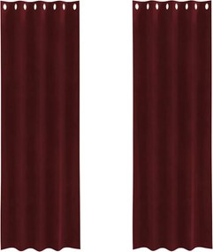 vidaXL Κουρτίνες συσκότισης 2 pcs Κόκκινο 140 x 225 cm Βελούδο