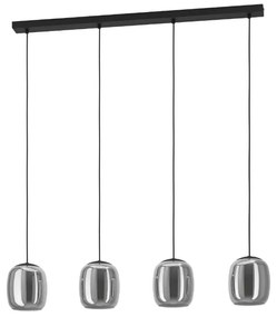 Φωτιστικό Οροφής - Ράγα Ciampino 901193 97,5x15x110cm 4xE27 Black-Smoke Eglo