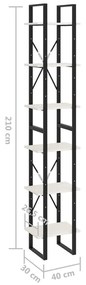 Ψηλό Ντουλάπι Λευκό 40 x 30 x 210 εκ. από Μασίφ Ξύλο Πεύκου - Λευκό