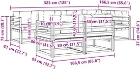 vidaXL Σειρά Καναπέ Εξωτερικού 6 pcs Λευκό και Κρεμ Πολυεστέρας