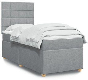 ΚΡΕΒΑΤΙ BOXSPRING ΜΕ ΣΤΡΩΜΑ ΑΝΟΙΧΤΟ ΓΚΡΙ 90X200 ΕΚ. ΥΦΑΣΜΑΤΙΝΟ 3293463