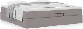 vidaXL Οθωμανικό κρεβάτι με στρώμα Taupe 180x200cm ύφασμα