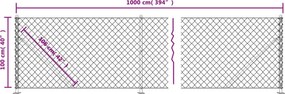 vidaXL Συρματόπλεγμα Περίφραξης Πράσινο 1x10 μ. με Βάσεις Φλάντζα