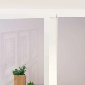 vidaXL Εσωτερική Πόρτα Λευκή 93x201,5 εκ. Ψημένο Γυαλί&amp;Λεπτό Αλουμίνιο