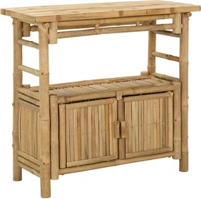 vidaXL Τραπέζι κονσόλας με ράφι Φυσικό 80 x 35 x 75 cm Μπαμπού