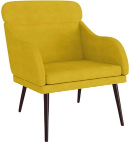 vidaXL Πολυθρόνα Κίτρινη 63 x 76x 80 εκ. Βελούδινη