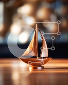 Intra Συλλεκτικό Ξύλινο Παζλ Plywood  4mm - Ξύλινο μοντέλο ιστιοφόρου στο τραπέζι Σε Ξύλινο Κουτί - Διαστάσεις: 10x10 cm – 25 κομμάτια