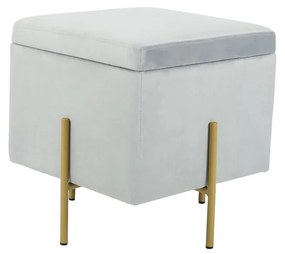 Υποπόδια DKD Home Decor Γκρι Μέταλλο πολυεστέρας (45 x 45 x 45 cm)