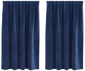 vidaXL Κουρτίνες με κουρτίνες 2 pcs Σκούρο Μπλε 140 x 175 cm Βελούδο