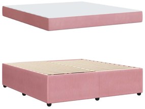 vidaXL Σκελετός κρεβατιού με στρώμα Άλλο Ροζ 180 x 200 cm Βελούδο