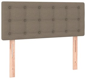 vidaXL Κρεβάτι Boxspring με Στρώμα &amp; LED Taupe 80x200 εκ. Υφασμάτινο