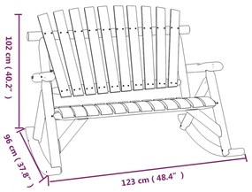 vidaXL Παγκάκι Κήπου Κουνιστό Διθέσιο 123x96x102 εκ. Μασίφ Ερυθρελάτης