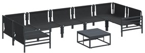 vidaXL Σετ Καναπέ Κήπου 8 pcs Ανθρακί Ατσάλι