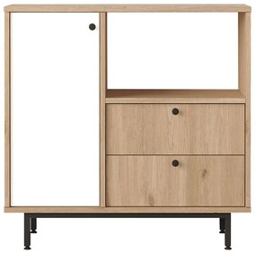 Ντουλάπι 956LCS3558 88x35,5x85cm Oak-White Μοριοσανίδα, Μέταλλο
