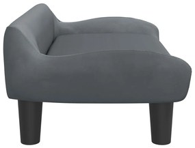 vidaXL Καναπές Παιδικός Σκούρο Γκρι 70x40x24 εκ. από Βελούδο