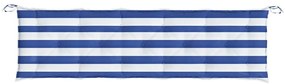 vidaXL Μαξιλάρια Πάγκου Κήπου 2 τμχ Μπλε &amp; Λευκό Ριγέ Ύφασμα Oxford