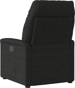 vidaXL Πολυθρόνα Μασάζ Ανακλινόμενη Μαύρη από Ύφασμα Μικροϊνών