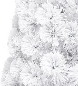 vidaXL Χριστουγεν Δέντρο Τεχνητό Προφωτισμένο Οπτικές Ίνες Λευκό 120εκ