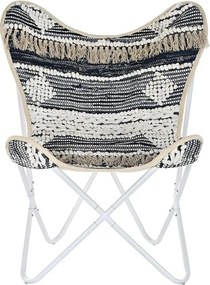 Κήπος πολυθρόνα DKD Home Decor Λευκό Μαύρο Σίδερο 74 x 65 x 90 cm