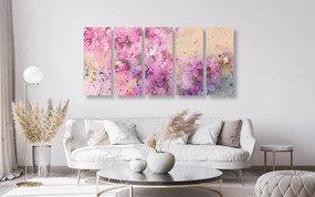 5 μέρη εικόνα ροζ κλαδί λουλουδιών