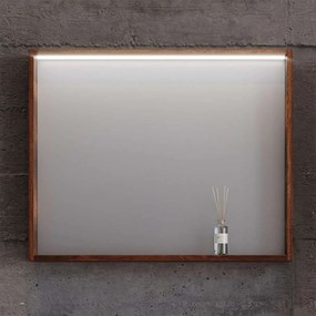 Καθρέπτης Μπάνιου Με Ντουλάπι Και Φως Led Luna New 3MLUN085BN 85x14x68cm Barok Brown Mdf,Γυαλί
