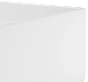 Νιπτήρας Μπάνιου με Υπερχείλιση Λευκό Ματ Κεραμικός - Λευκό