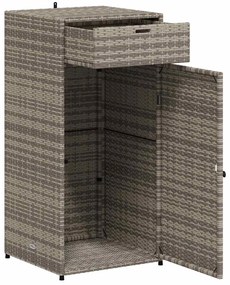 vidaXL Ντουλάπι Αποθήκευσης Κήπου Γκρι 55x55x111 εκ. Συνθετικό Ρατάν