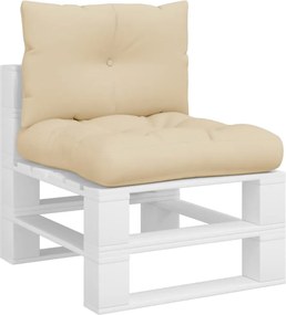 vidaXL Μαξιλάρια Παλέτας 2 τεμ. Μπεζ Υφασμάτινα