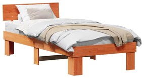 vidaXL Σκελετός Κρεβατιού Καφέ κεριού 75 x 190 cm Μασίφ ξύλο πεύκου