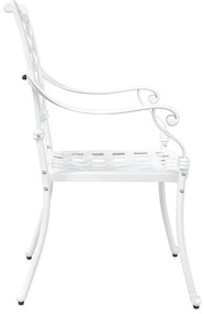 vidaXL Καρέκλα Κήπου 2 pcs Λευκό 55 x 56.5 x 91εκ Αλουμίνιο