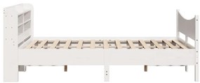 vidaXL Πλαίσιο Κρεβατιού Κεφαλάρι Λευκό 150x200εκ Μασίφ Πεύκο
